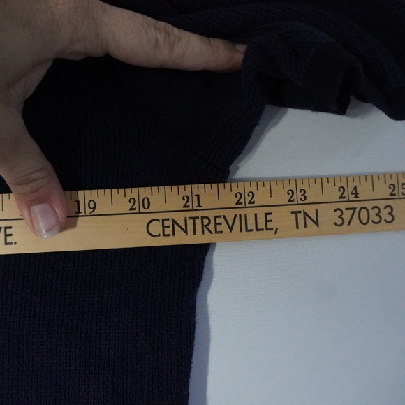 Rag Bone Men Navy Blue Ribbed Knit Short Sleeve Polo Shirt Size M Preppy Europe - Picture 8 of 9